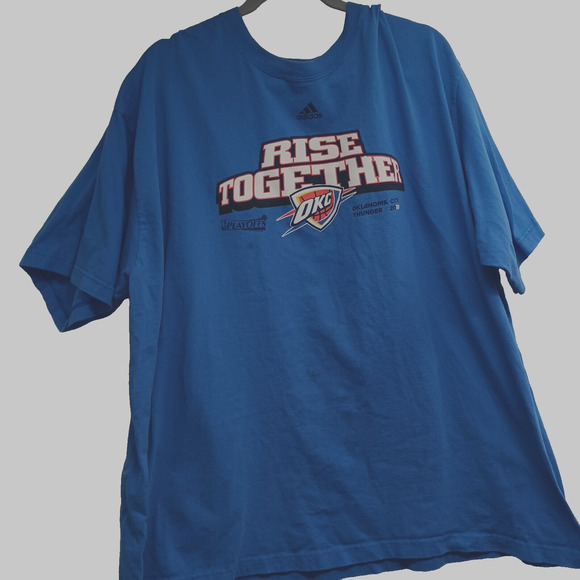 adidas Other - Adidas Men's Adult Sz 3X Tee Shirt T Blue OKC Thunder Basketball Athletic Casual